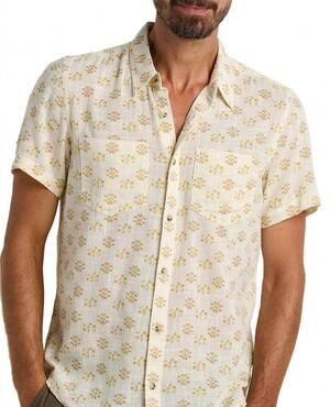 NEW TOAD&CO salton short sleeve shirt in salt print